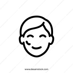 Simple Line Drawing Minimalist Person Face Expression Outline Icon Graphic