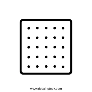 Simple Outline Rectangular Cracker Biscuit Snack Food Dessert Icon Design