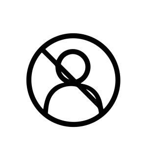 Simple Line Style No User Icon in Circle Shape Graphic Symbol