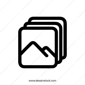 Line Art Stacked Mountain Landscape Graphic Minimalist Icon Design Element