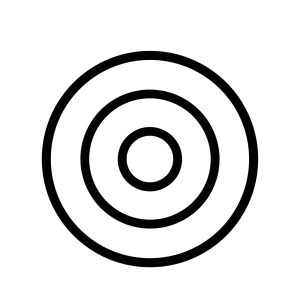 Simple Outline Concentric Circle Target Shape Icon Isolated on White Background