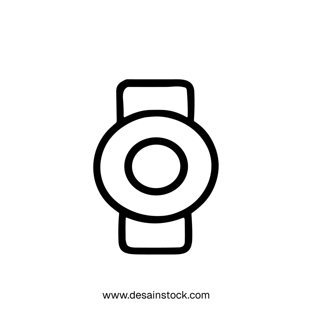 Line Art Watch Timepiece Smartwatch Wearable Technology Device Icon