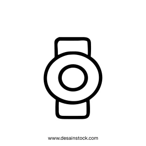 Line Art Watch Timepiece Smartwatch Wearable Technology Device Icon