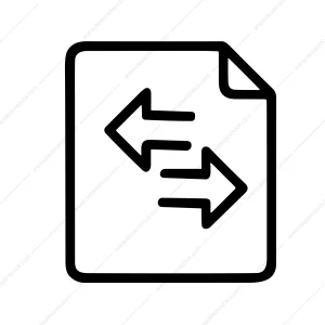 Simple Line Style Transfer File Document Arrow Direction Icon Symbol