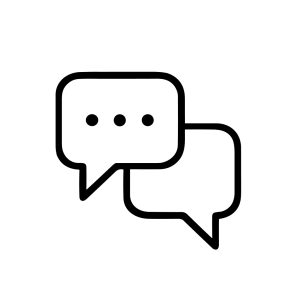 Simple Outline Dialogue Speech Bubbles Talking Communication Message Icon
