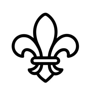 Minimalist Outline Fleur De Lis Lily Symbol Sign Shape Icon Art