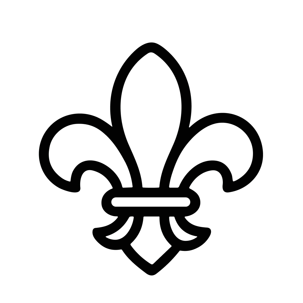 Minimalist Outline Fleur De Lis Lily Symbol Sign Shape Icon Art