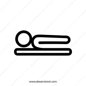 Simple Outline Human Lying Down on Mattress Pose Icon Illustration