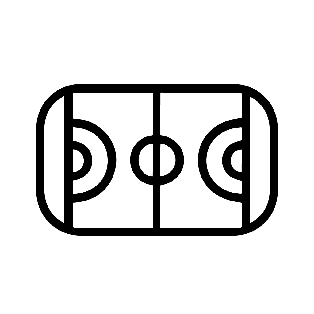 Simple Outline Minimalist Futsal Field Court Flat Icon Pictogram