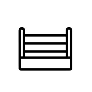 Minimalist Outline Boxing Ring Arena Sport Competition Isolated Line Icon
