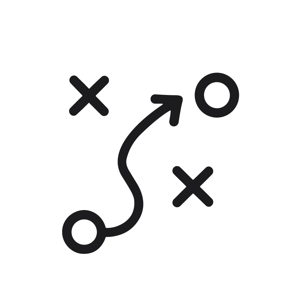 Simple Outline Strategy Diagram Planning Path Icon for Business Management