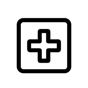 Line Art Rounded Square Plus Symbol Shape Pictogram Add Sign