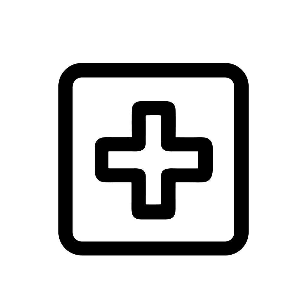 Line Art Rounded Square Plus Symbol Shape Pictogram Add Sign