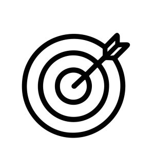 Minimalist Line Style Target Icon Arrow Precise Aim Achievement Symbol