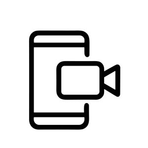 Outline Simple Mobile Phone Recorder Icon Sign Shape for Application