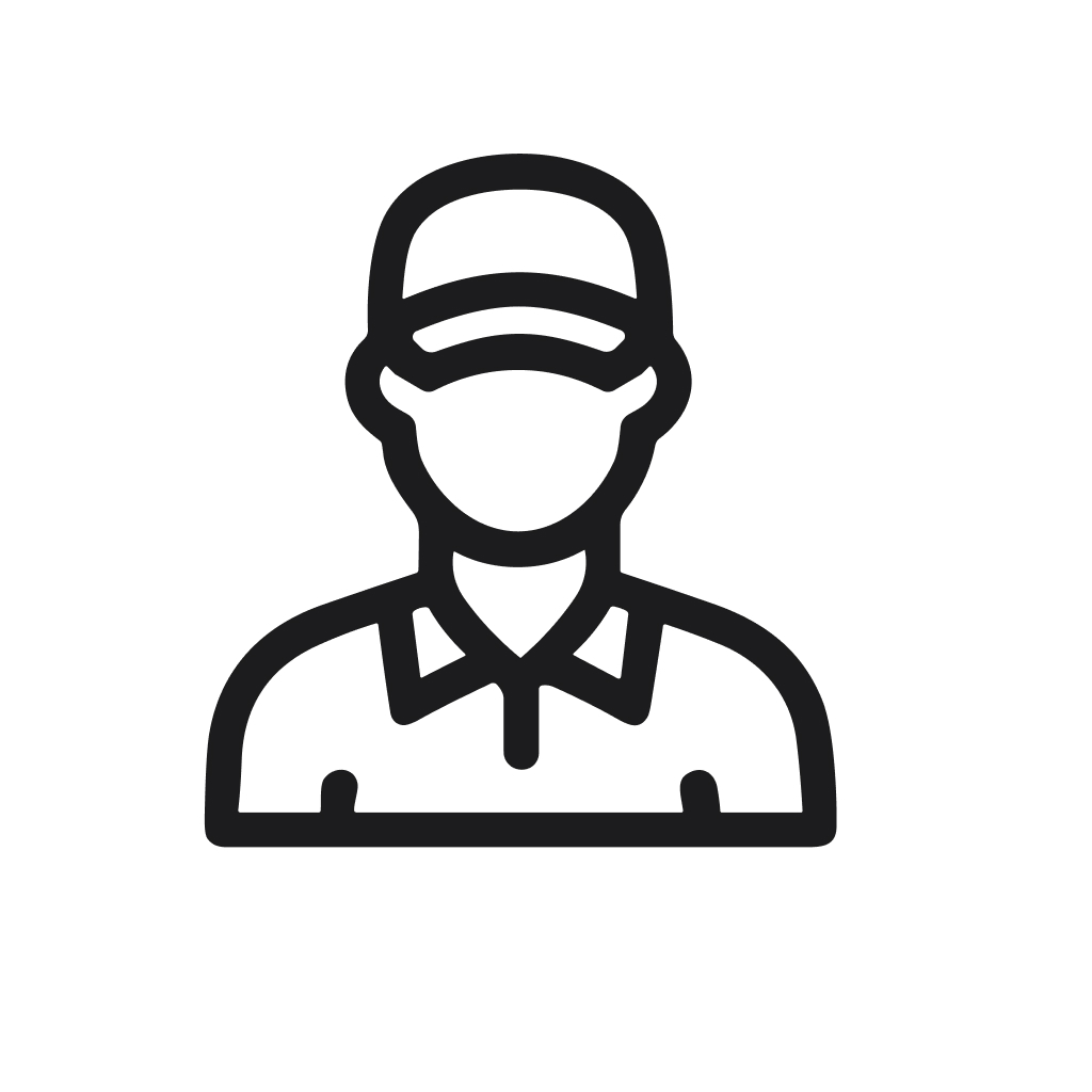 Simple Outline Lineart Person with Cap Icon for User Interface