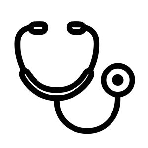 Minimalist Line Drawing Stethoscope Medical Examination Tool Healthcare Outline Icon