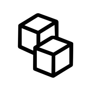 Minimalist Outline Two Cubes Geometric Block Structure Shape Icon