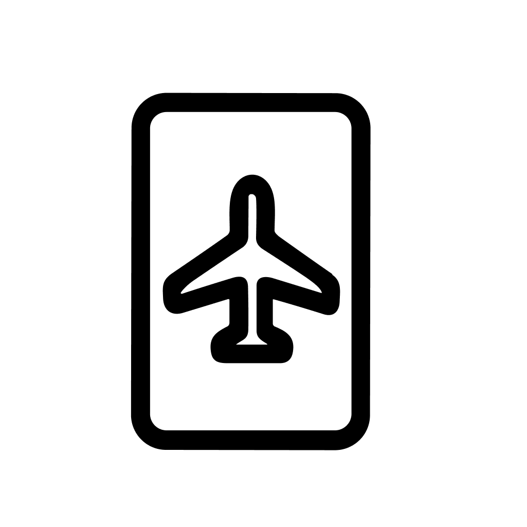 Simple Outline Airplane Mobile Phone Application Interface Navigation Icon