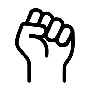 Simple Outline Human Fist Upward Symbol Shape Icon Illustration