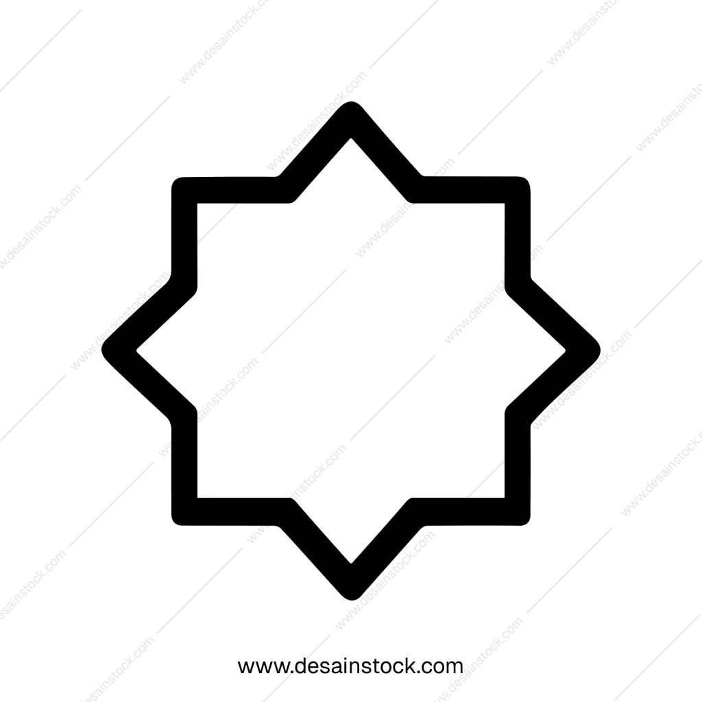 Simple Outline Geometric Star Shape Graphic Element Icon