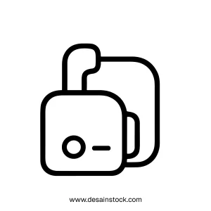 Outline Simple Nebulizer Treatment Machine Medical Equipment Line Art