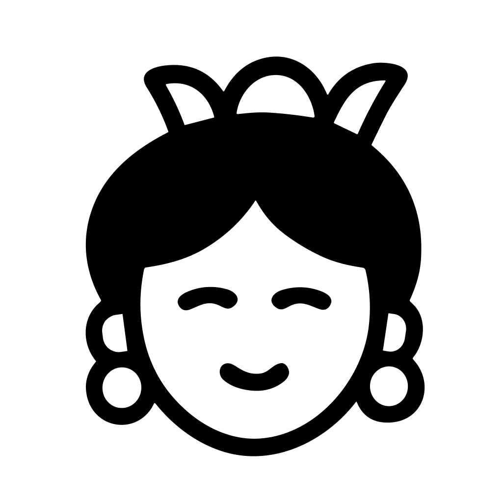 Simple Outline Smiling Face Queen Head Minimalist Style Icon