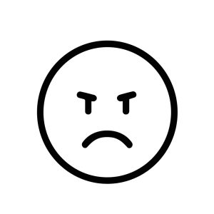 Simple Line Angry Face Circle Expression Minimalist Emoticon Graphic Element