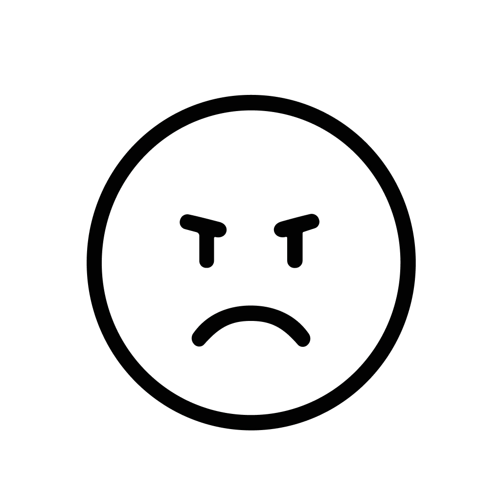 Simple Line Angry Face Circle Expression Minimalist Emoticon Graphic Element