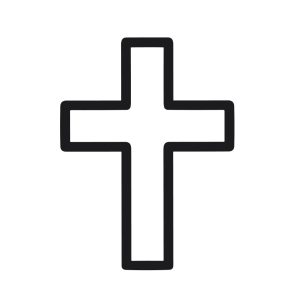 Simple Outline Religious Cross Symbol Graphic Element Illustration Icon