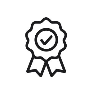 Handdrawn Outline Award Ribbon Checkmark Badge Guarantee Icon Element