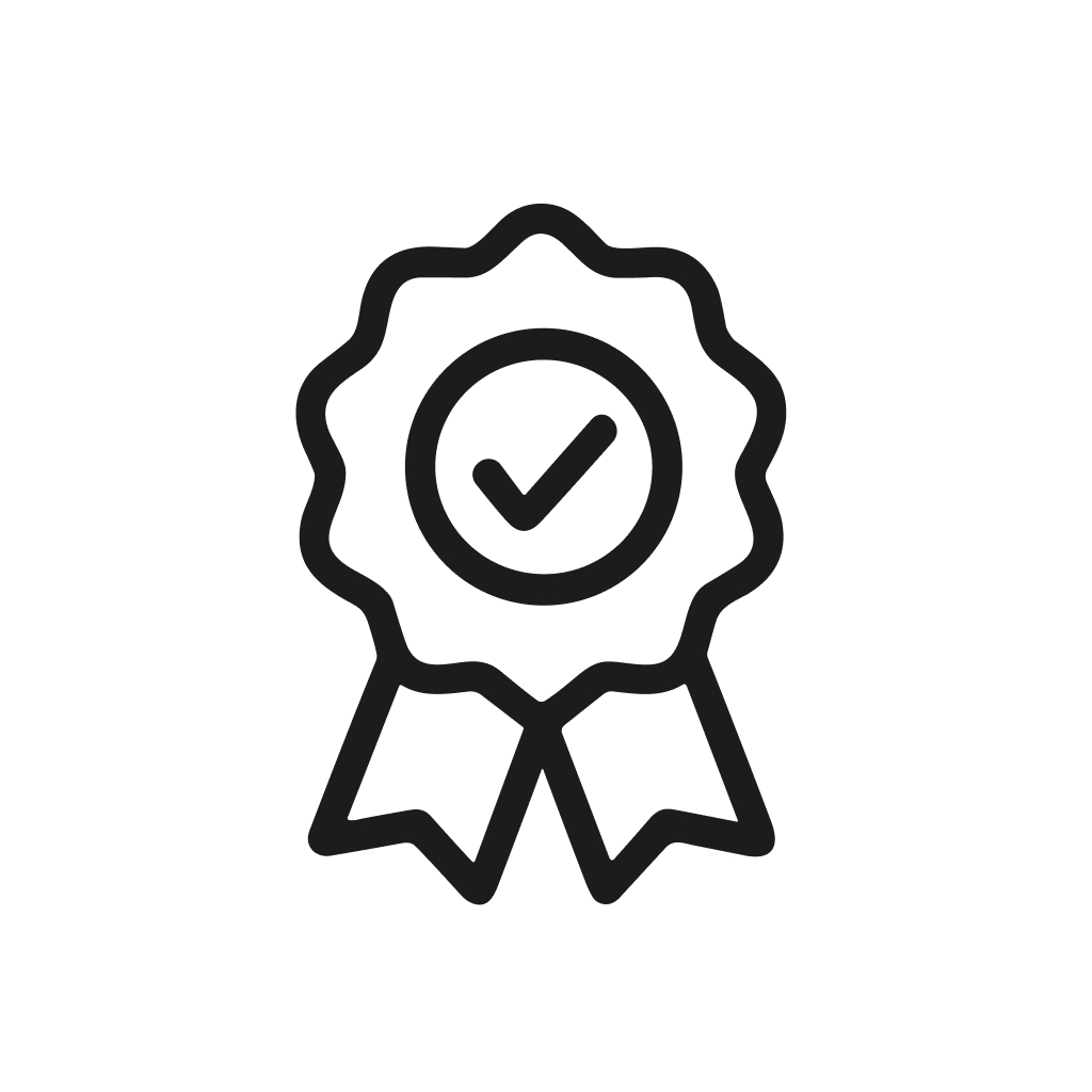 Handdrawn Outline Award Ribbon Checkmark Badge Guarantee Icon Element