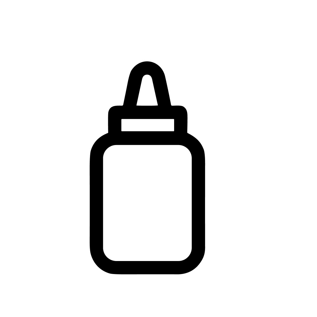 Minimalist Outline Simple Glue Bottle Container Stationery Supply Element Icon
