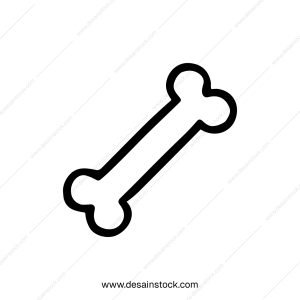 Simple Outline Dog Bone Treat Icon Shape Element Illustration