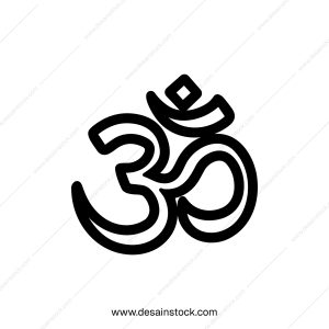 Minimalist Line Art Om Symbol Spiritual Sacred Icon Graphic