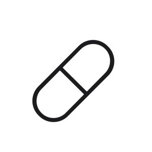 Simple Outline Medical Capsule Pill Isolated on White Background Icon