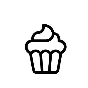 Simple Line Cupcake Dessert Icon Element Sweet and Delicious Treat