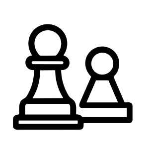 Simple Outline Style Chess Pawn Piece Strategy Game Icon Design
