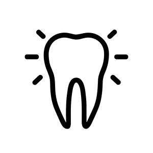 Outline Simple Line Art Shiny Tooth Molar Dental Care Icon