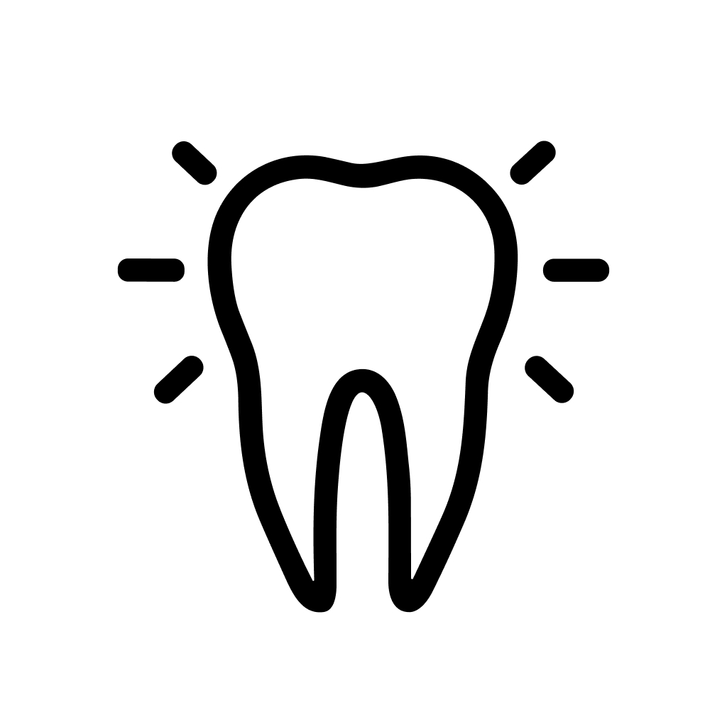Outline Simple Line Art Shiny Tooth Molar Dental Care Icon