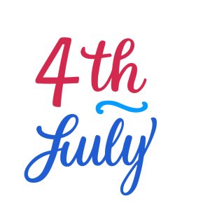 Hand Lettering Fourth of July American Independence Day Celebration Typography