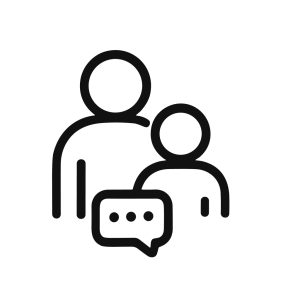 Outline Simple Family Communication Icon, Parent Child Relationship, Dialogue Bubble