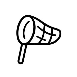 Simple Line Art Catching Net Outline Tool Equipment Icon