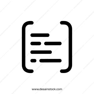 Simple Outline Document Text Minimalist Icon for Interface Design
