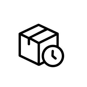 Simple Line Art Box Delivery Time Icon Shape Symbol Illustration