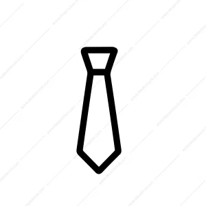 Simple Outline Necktie Business Symbol Clothing Line Art Icon Illustration