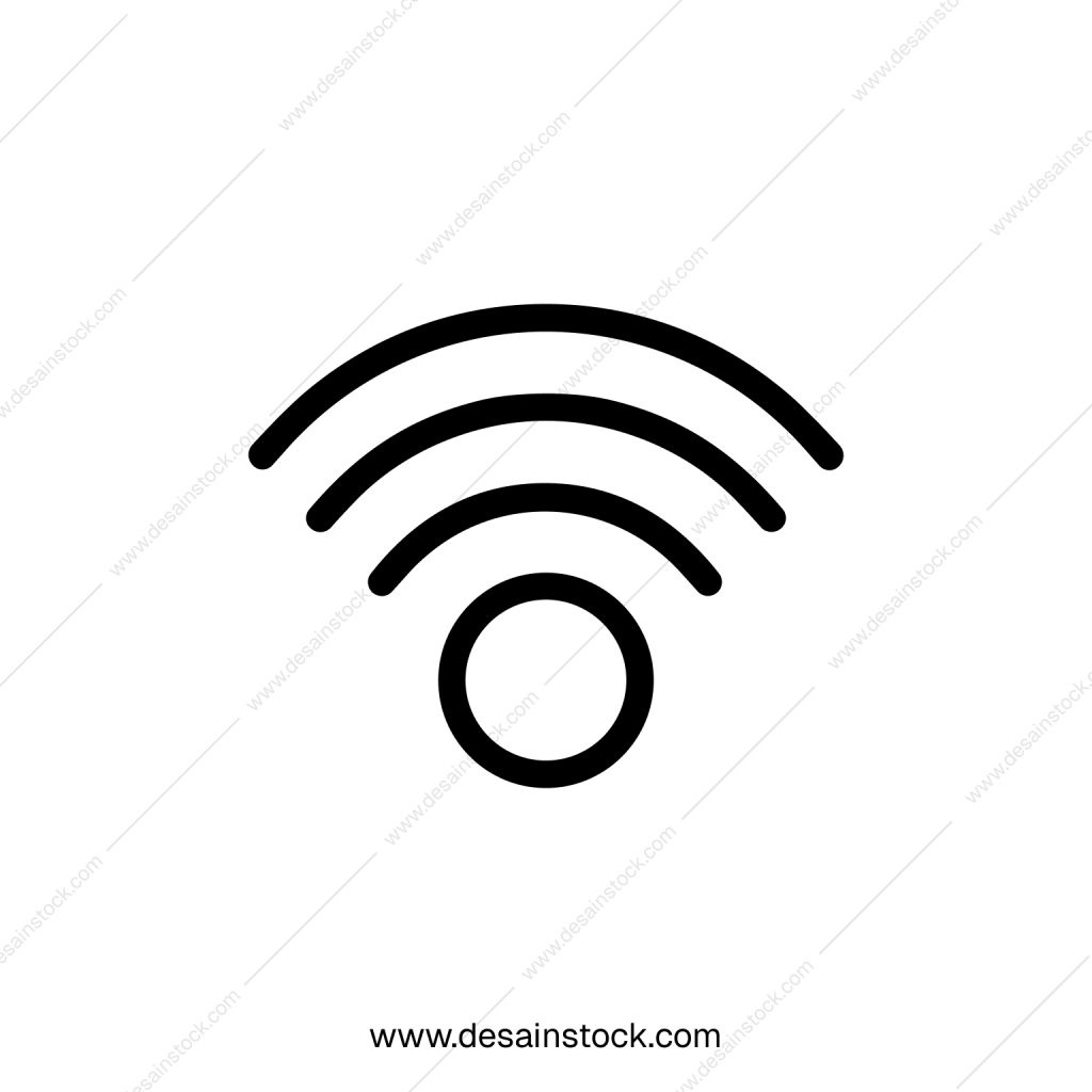 Simple Line Style Wifi Symbol Wireless Internet Connection Icon Design
