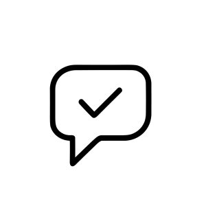 Simple Outline Message Bubble Checkmark Approval Tick Symbol Icon