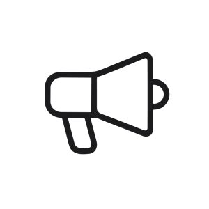Minimalist Outline Loudspeaker Announcement Marketing Communication Promotion Line Icon