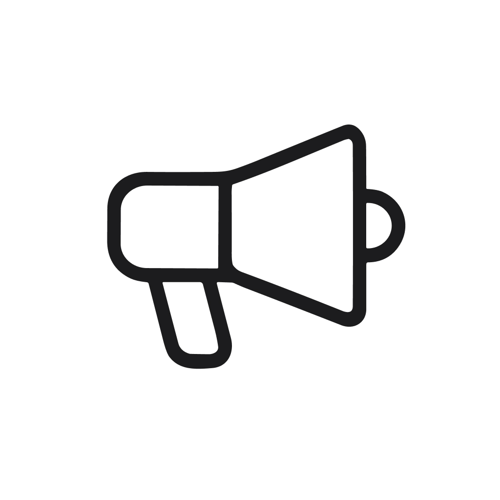 Minimalist Outline Loudspeaker Announcement Marketing Communication Promotion Line Icon